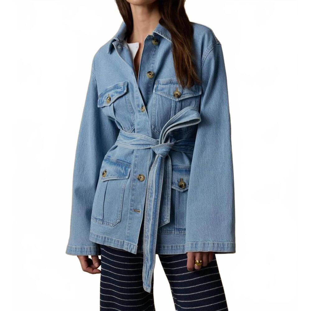 NEW FAHERTY solstice jean safari jacket in bay drift wash